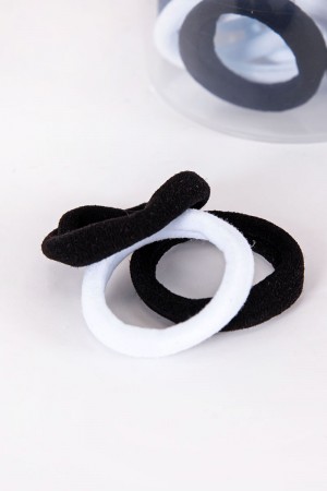 ربطات شعر قماشية لون أبيض و أسود