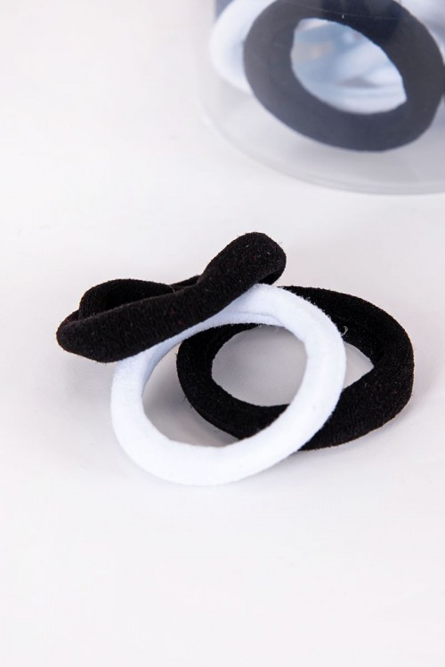 ربطات شعر قماشية لون أبيض و أسود
