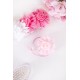 ربطة شعر 6 حبات على شكل ورود مزيج من اللون الوردي الفاتح و الغامق و الأبيض