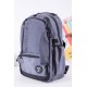 شنطة ظهر مدرسية ولادي لون رصاصي بجيوب متعددة مع مقلمة