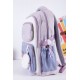 شنطة ظهر مدرسية متعددة الألوان بجيوب متعددة مع محفظة دائرية