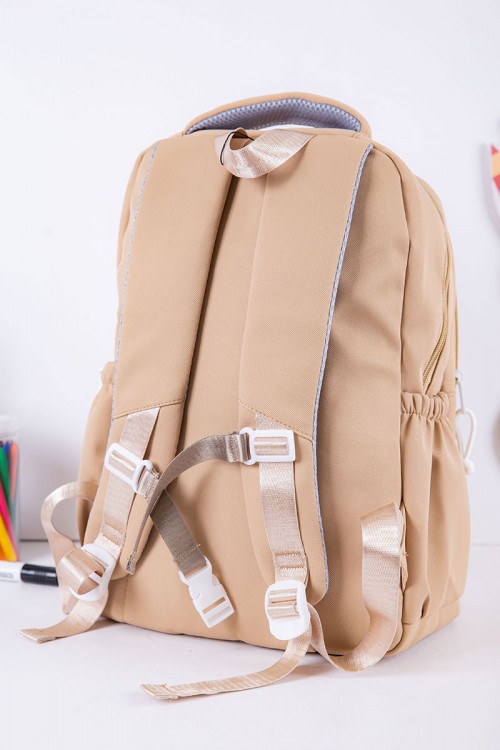 شنطة ظهر مدرسية متعددة الألوان بجيوب متعددة