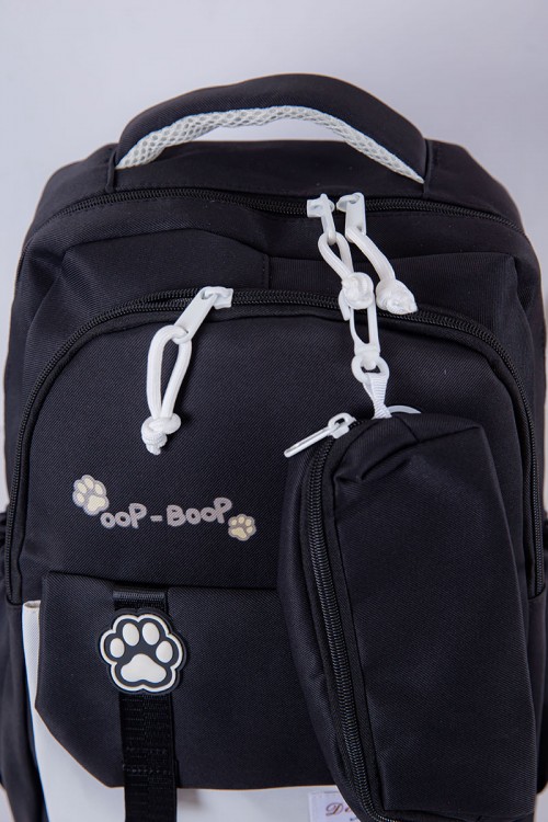 شنطة ظهر مدرسية متعددة الألوان بجيوب متعددة