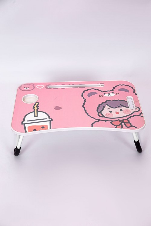 طاولة مدرسية متعددة الألوان مزينة برسومات كرتونية قابلة للطي