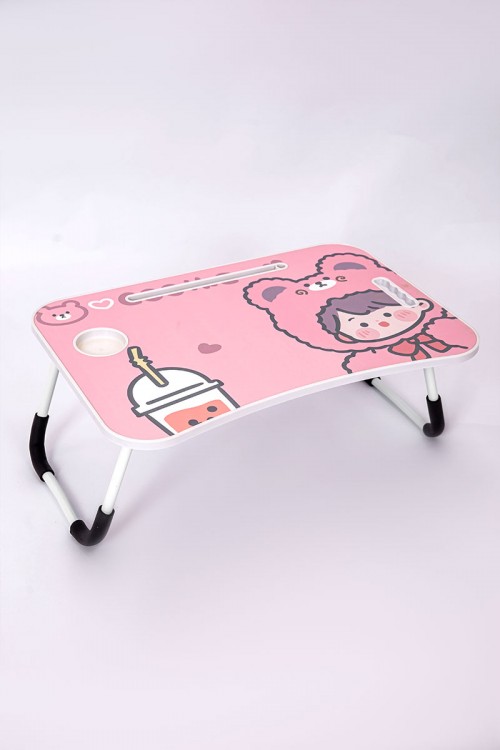 طاولة مدرسية متعددة الألوان مزينة برسومات كرتونية قابلة للطي