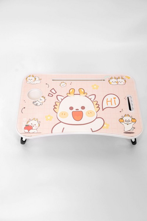 طاولة مدرسية متعددة الألوان مزينة برسومات كرتونية قابلة للطي