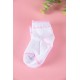 جوارب بناتي لون أبيض مزينة بخطوط باللون الوردي 3 حبات