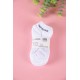 جوارب لون أبيض مزينة بكتابات و رسومات باللون الأسود 3 حبات