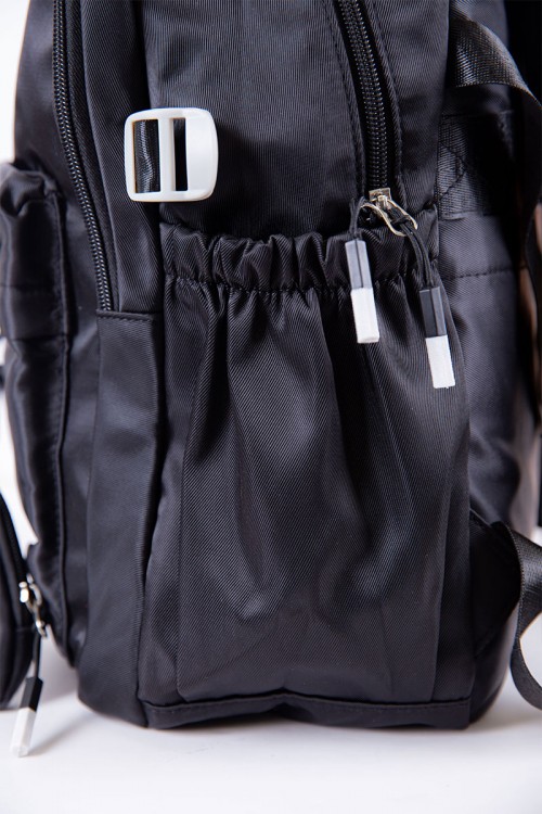 شنطة ظهر مدرسية متعددة الألوان بجيوب متعددة مع محفظة صغيرة