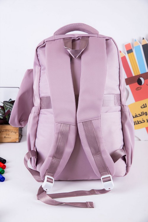 شنطة ظهر مدرسية متعددة الألوان بجيوب متعددة مع مقلمة