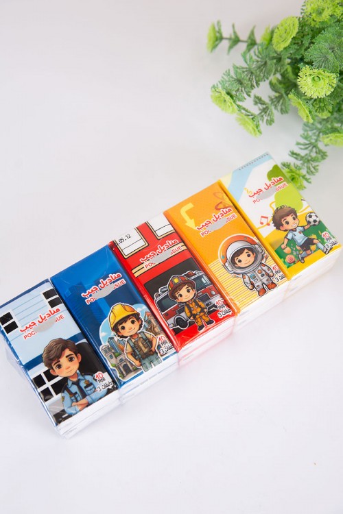 مناديل أطفال ولادي مزينة برسومات كرتونية 10 حبات