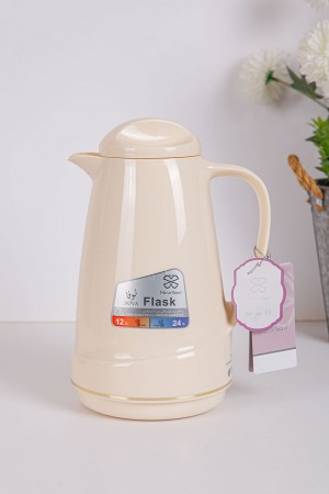 ترمس للقهوة أو الشاي لون سكري حافظ للحرارة و البرودة بسعة 1 لتر