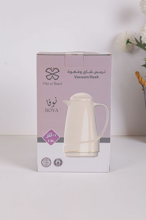 ترمس للقهوة أو الشاي لون سكري حافظ للحرارة و البرودة بسعة 1 لتر