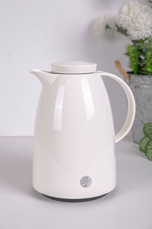 ترمس للقهوة و الشاي لون أبيض حافظ للحرارة و البرودة بسعة 1.5 لتر