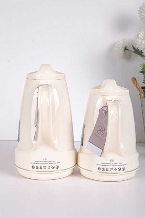 طقم 2 ترامس للقهوة و الشاي لون اوف وايت حافظ للحرارة و البرودة بسعة 1.6 لتر