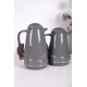 طقم 2 ترامس للقهوة و الشاي لون رصاصي حافظ للحرارة و البرودة بسعة 1.6 لتر