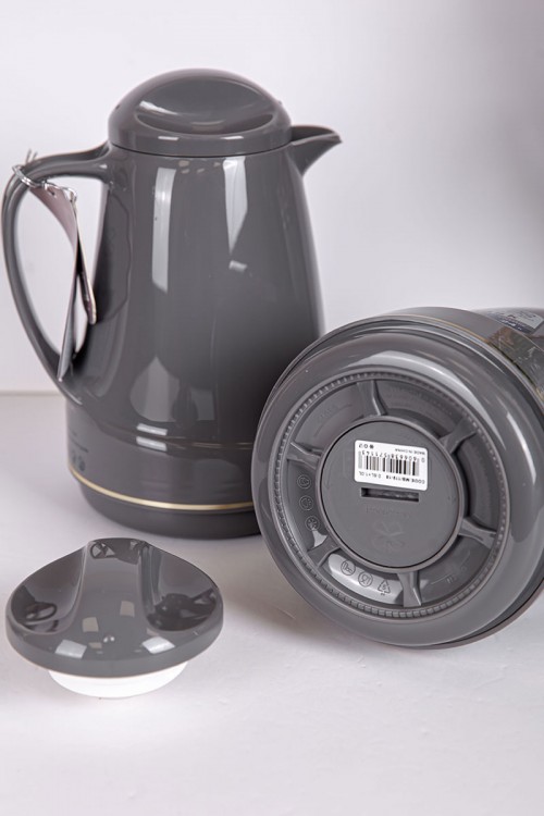 طقم 2 ترامس للقهوة و الشاي لون رصاصي حافظ للحرارة و البرودة بسعة 1.6 لتر