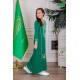 جلابية بناتي لليوم الوطني لون أخضر مزينة بتطريز تراثي بياقة دائرية و أكمام طويلة