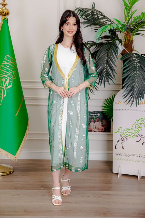 بشت-نسائي-عسيري-لليوم-الوطني-لون-أخضر-غامق-مزين-برسومات-تراثية