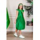 فستان-بناتي-لليوم-الوطني-لون-أخضر-مزين-بوشاح-من-الأمام-بتطريز-