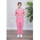 بيجامة عاملة قطعتين متعددة الألوان بلوزة بياقة قصة سبعة و بجيوب من الأمام بأكمام طويلة مع بنطلون طويل