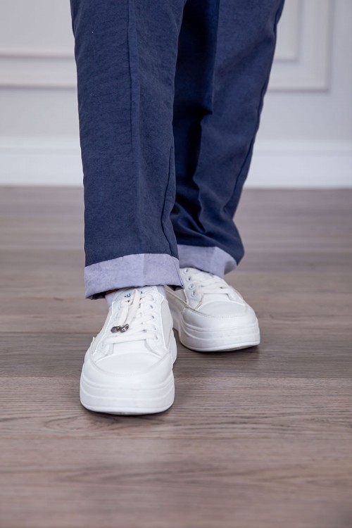 بيجامة عاملة قطعتين متعددة الألوان بلوزة بياقة مطوية بسحاب و جيوب من الأمام بأكمام طويلة مع بنطلون طويل