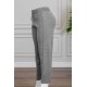 بنطلون نسائي شتوي طويل لون رمادي برباط في الخصر