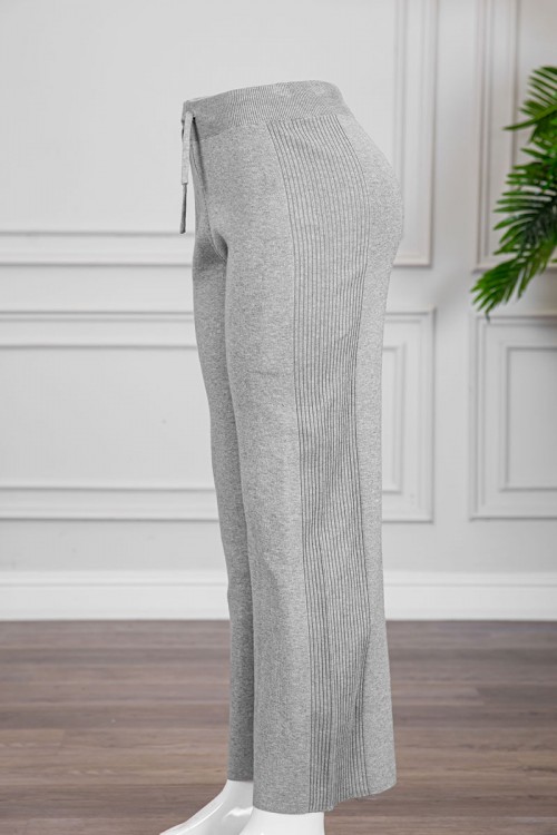 بنطلون نسائي شتوي طويل متعدد الألوان برباط في الخصر