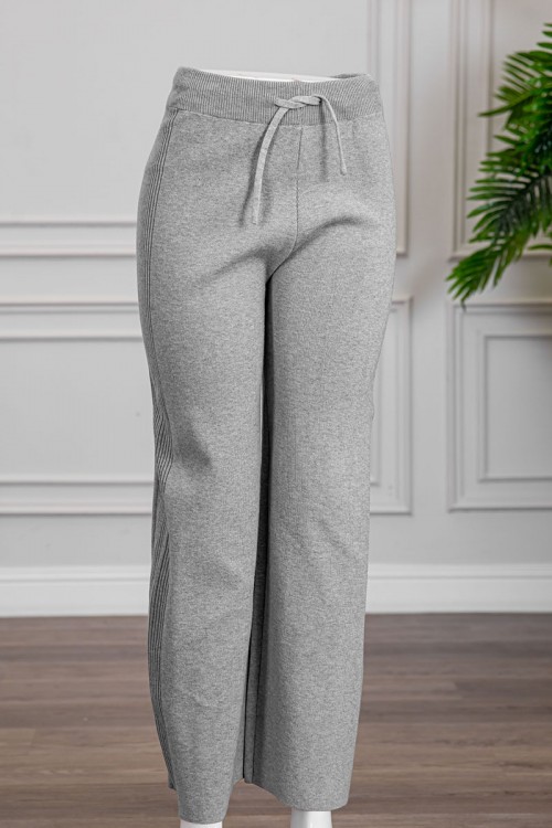 بنطلون نسائي شتوي طويل متعدد الألوان برباط في الخصر