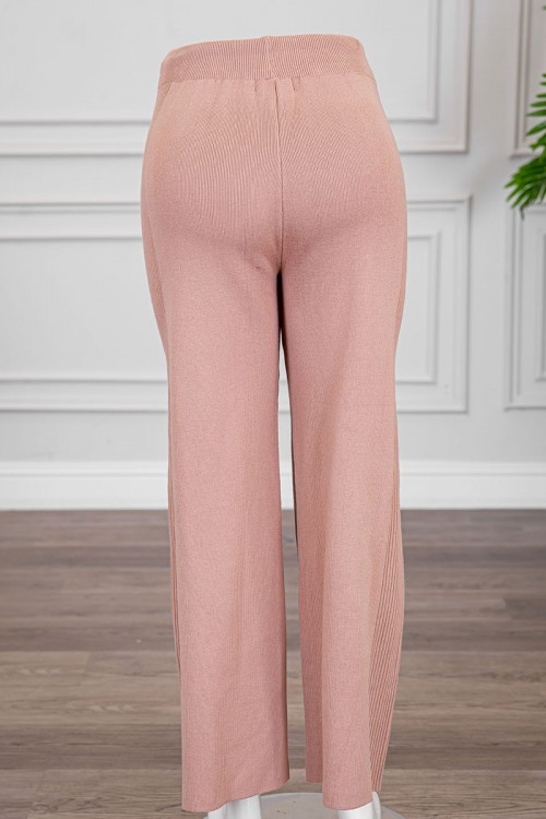 بنطلون نسائي شتوي طويل متعدد الألوان برباط في الخصر