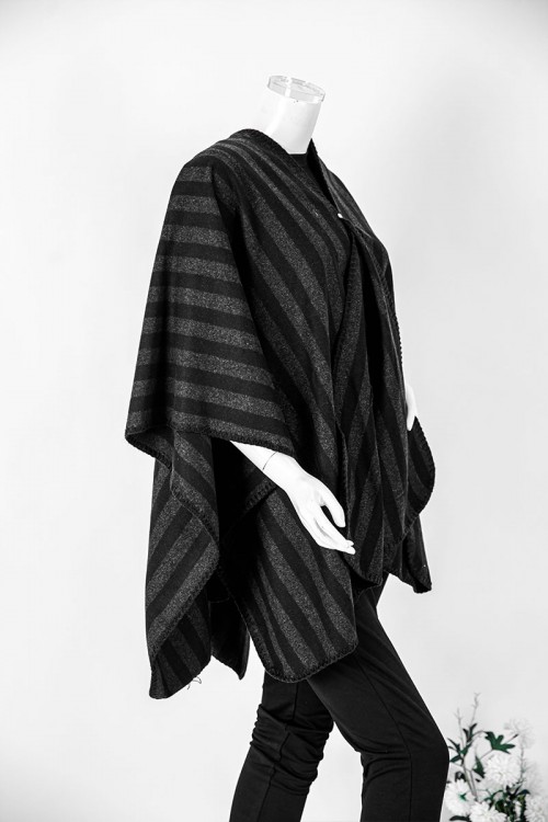 شال شتوي نسائي لون أسود و رصاصي