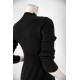 فستان نسائي شتوي قصير لون أسود ياقة عالية و أكمام طويلة