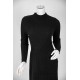 فستان نسائي شتوي قصير لون أسود ياقة عالية و أكمام طويلة