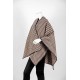 شال شتوي نسائي لون بيج منقط باللون البني