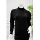 بلوزة نسائية شتوية لون أسود ياقة عالية و بأكمام طويلة