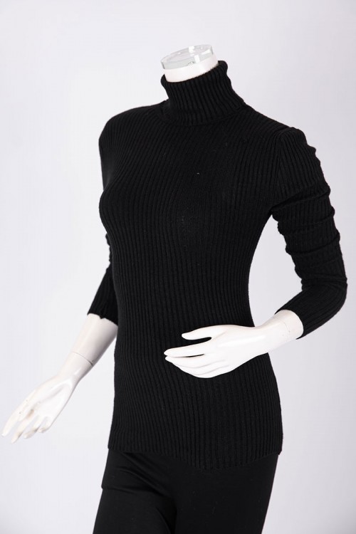 بلوزة نسائية شتوية متعددة الألوان ياقة عالية و أكمام طويلة