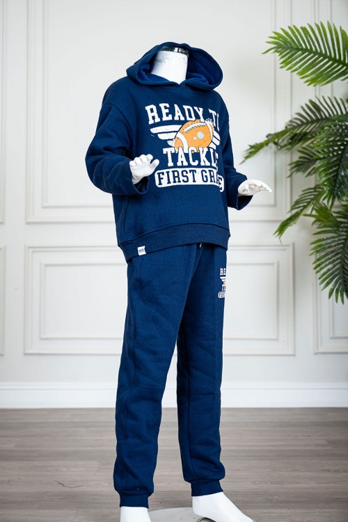 طقم-قطعتين-ولادي-شتوي-لون-كحلي-مزين-بكتابات-و-رسومات-