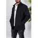 جاكيت رجالي لون أسود ياقة عالية بسحاب من الأمام و جيوب و بأكمام طويلة
