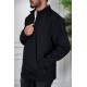 جاكيت رجالي لون أسود ياقة عالية بسحاب من الأمام و جيوب و بأكمام طويلة