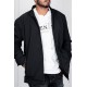 جاكيت رجالي لون أسود ياقة عالية بسحاب من الأمام و جيوب و بأكمام طويلة