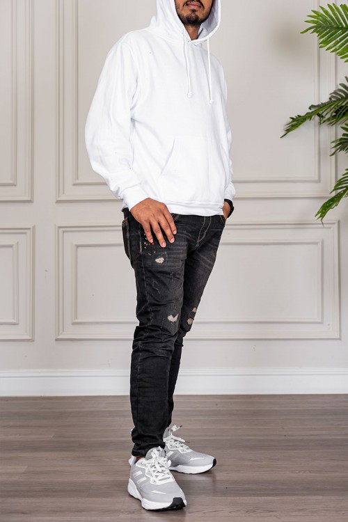 هودي متعدد الألوان ياقة بقبعة متصلة برباط مزين بجيوب الكنغر من الأمام و بأكمام طويلة