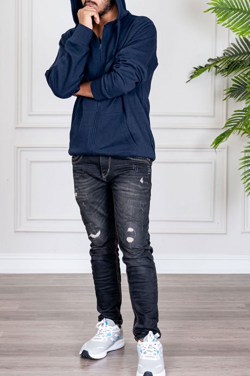 هودي متعدد الألوان ياقة بقبعة متصلة برباط مزين بجيوب الكنغر من الأمام و بأكمام طويلة