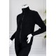 جاكيت نسائي شتوي لون أسود ياقة عالية بسحاب من الأمام و بأكمام طويلة