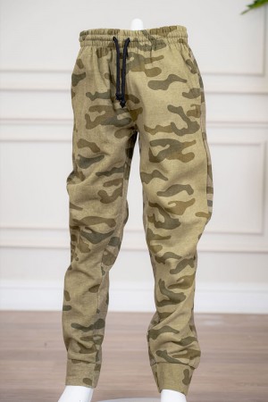 بنطلون ولادي جيشي برباط في الخصر باللون الأسود و جيوب في الجانبين و الخلف 