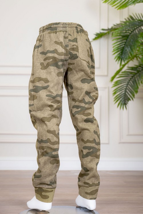 بنطلون ولادي جيشي برباط في الخصر باللون الأسود و جيوب في الجانبين و الخلف