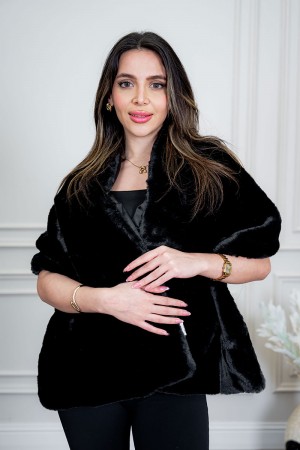 شال شتوي نسائي لون أسود 