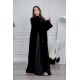 عباية نسائية أنيقة لون أسود ياقة قصة دائريه بأزرارفاخرة بتفاصيل ساتان راقية