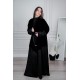عباية شتوية سوداء من المخمل مع طرحة  أناقة فاخرة ولمسة أنثوية راقية