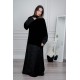 عباية شتوية سوداء من المخمل مع طرحة  أناقة فاخرة ولمسة أنثوية راقية