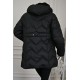 جاكيت نسائي شتوي لون أسود بقبعة منفصلة بفرو قابلة للتركيب و بسحاب و جيوب من الأمام